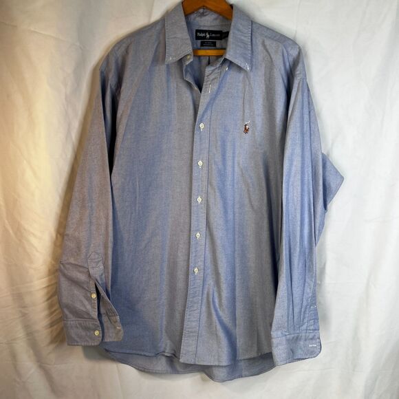 Ralph Lauren Blake 100% Cotton Long Sleeve Button Up Dress Shirt Mens Size XL - Picture 7 of 8